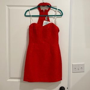 Red Cocktail Dress with collar